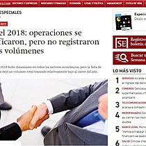 M&A del 2018: operaciones se diversificaron, pero no registraron grandes volmenes